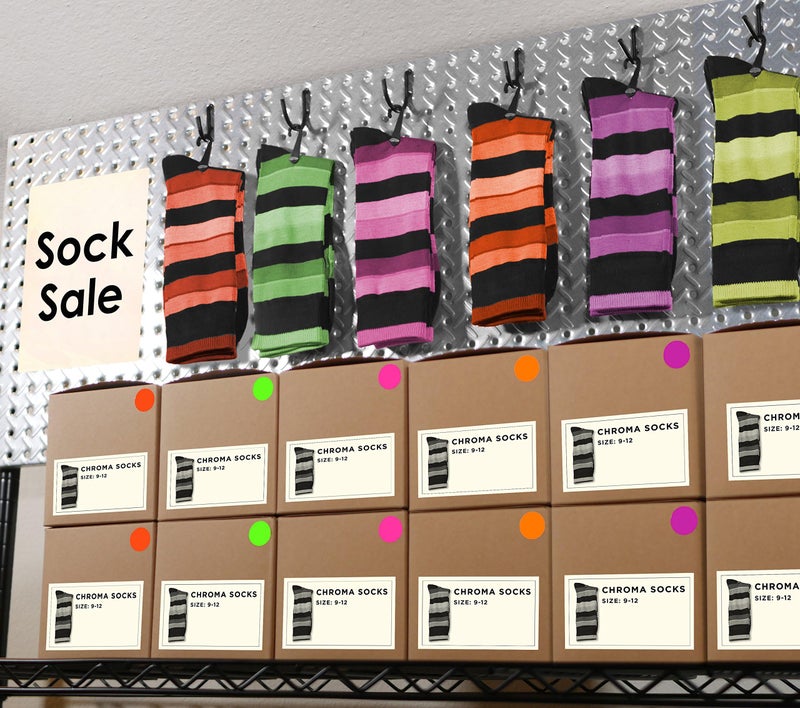 ChromaLabel 0.75 Inch Round Label Removable Color Code Dot Stickers, 1000 Labels per Roll, Fluorescent Pink - Image 5